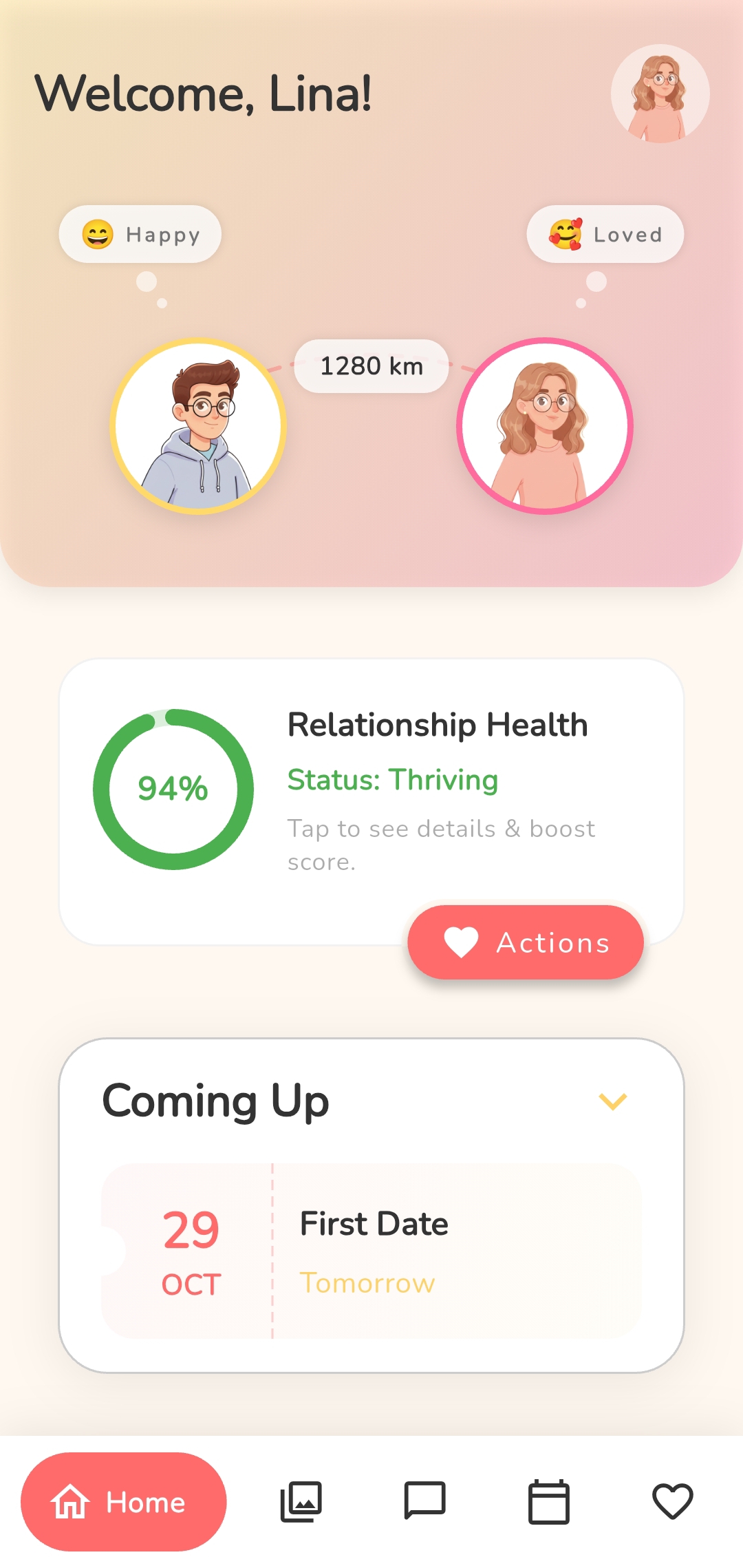 Feelings app interface